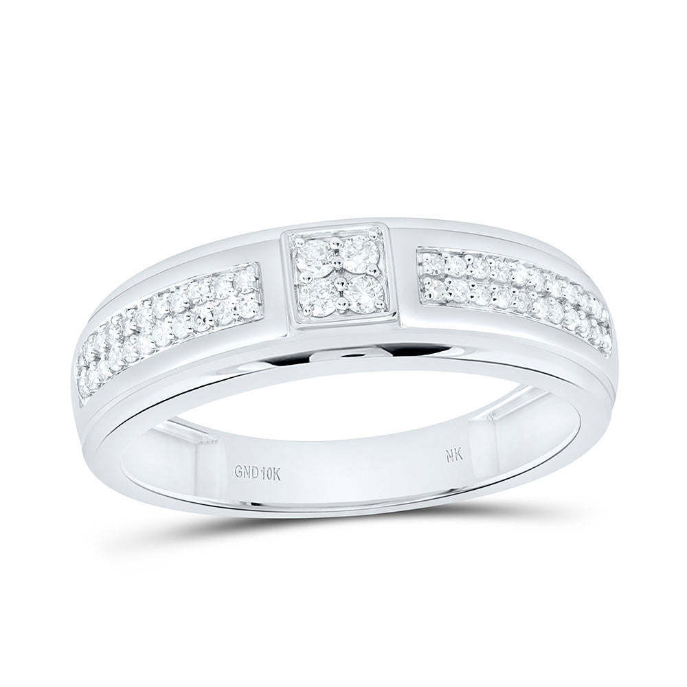 10K White Gold 1Ctw Natural Diamond Round Trio Set