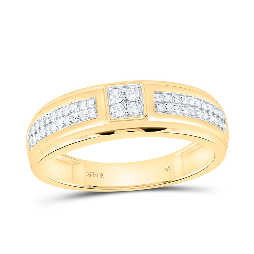 10K White Gold 1Ctw Natural Diamond Round Trio Set