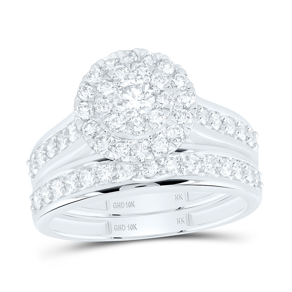 10K Yellow Gold 1 3/8Ctw Natural Diamond Round Trio Set