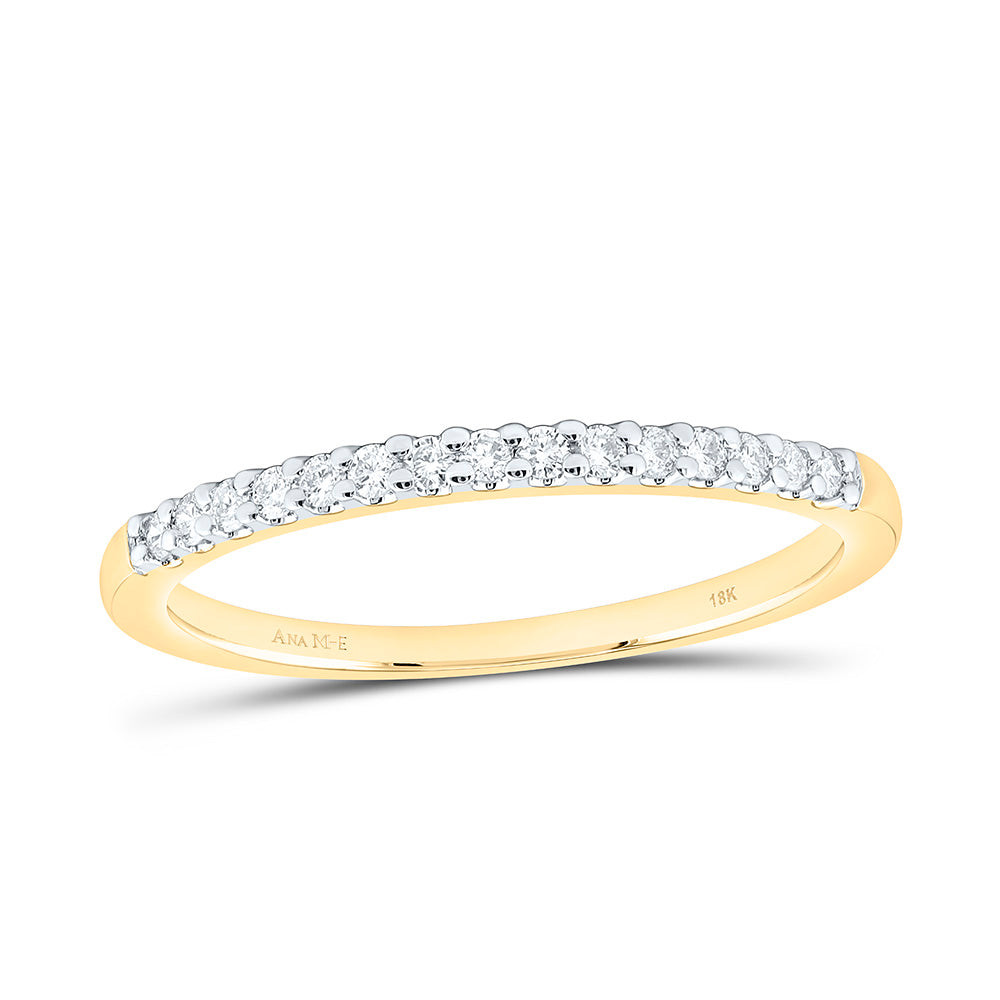 18K Yellow Gold 1/6 Cttw Natural Diamond Ana M Elite Fashion Ladies Band