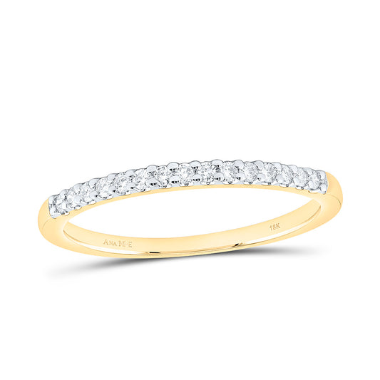 18K Yellow Gold 1/6 Cttw Natural Diamond Ana M Elite Fashion Ladies Band