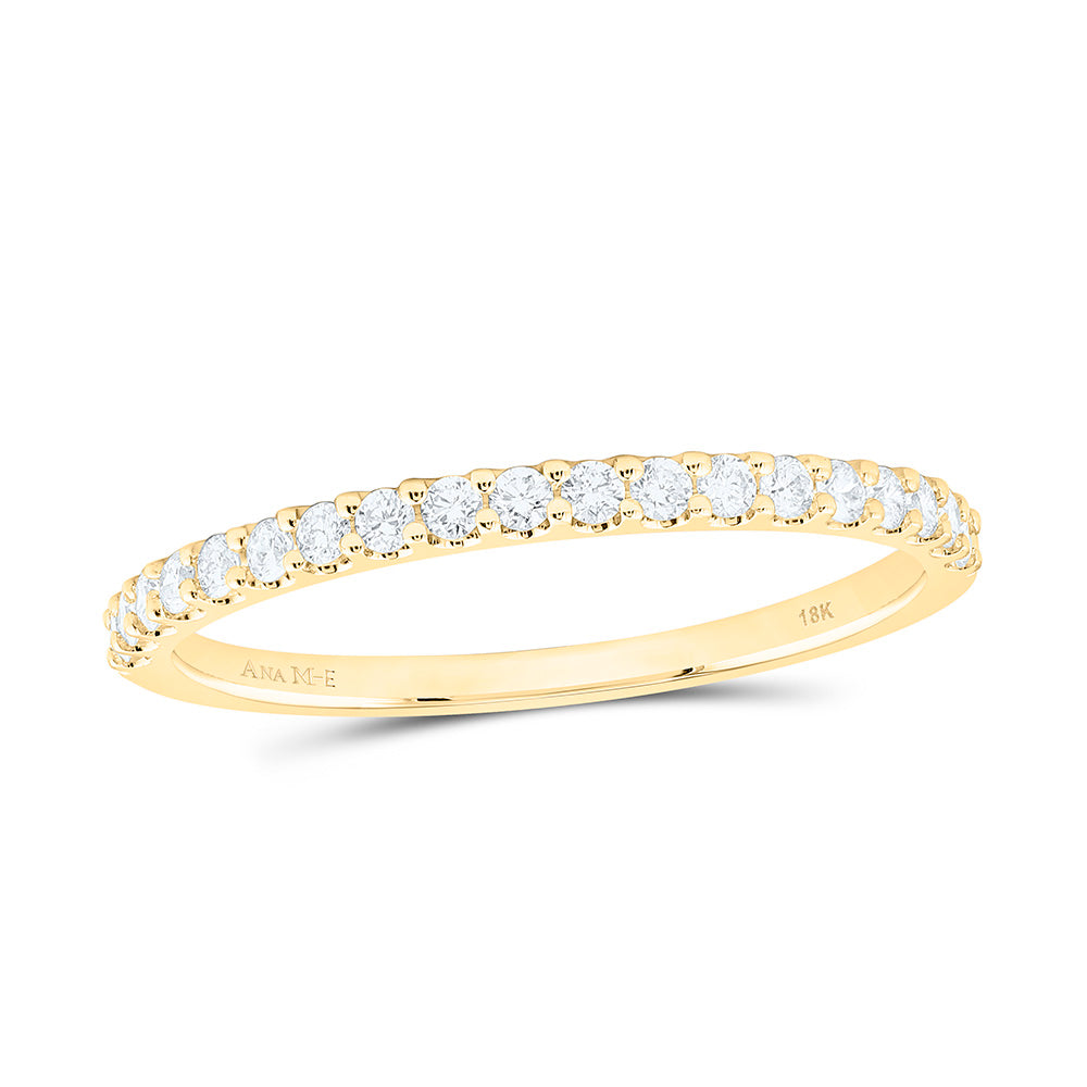 18K Yellow Gold 1/4 Cttw Natural Diamond Ana M Elite Fashion Ladies Band