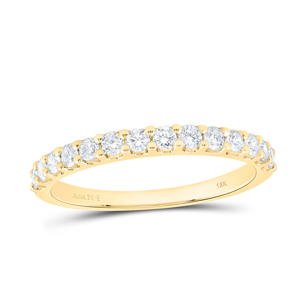 18K Yellow Gold 1/2 Cttw Natural Diamond Ana M Elite Fashion Ladies Band