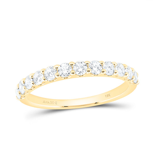 18K Yellow Gold 3/4 Cttw Natural Diamond Ana M Elite Fashion Ladies Band