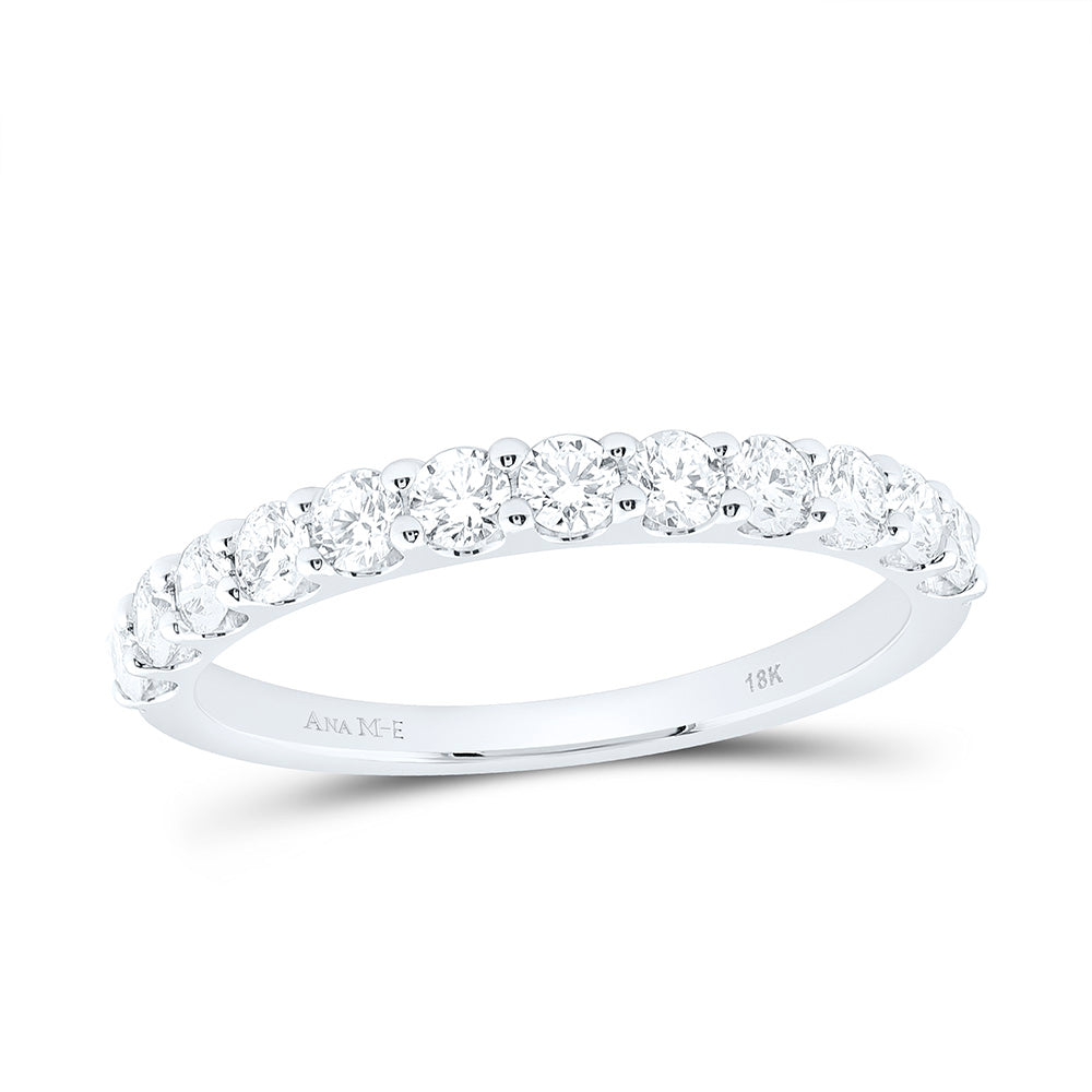 18K Yellow Gold 3/4 Cttw Natural Diamond Ana M Elite Fashion Ladies Band