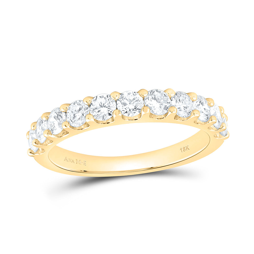 18K Yellow Gold 1 Cttw Natural Diamond Ana M Elite Fashion Ladies Band