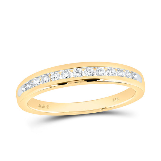 18K Yellow Gold 1/6 Cttw Natural Diamond Ana M Elite Fashion Ladies Band