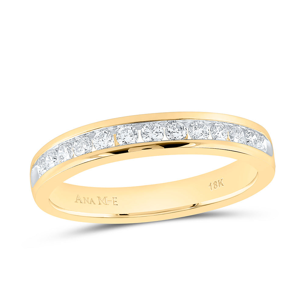 18K Yellow Gold 1/3 Cttw Natural Diamond Ana M Elite Fashion Ladies Band