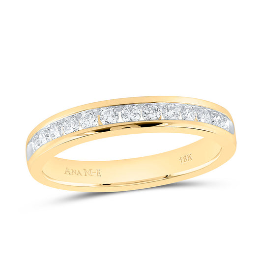 18K Yellow Gold 1/3 Cttw Natural Diamond Ana M Elite Fashion Ladies Band
