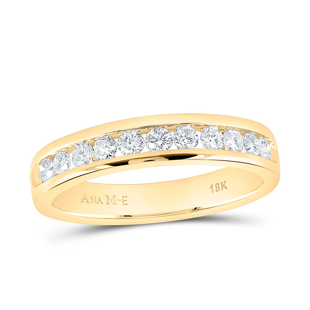 18K Yellow Gold 1/2 Cttw Natural Diamond Ana M Elite Fashion Ladies Band