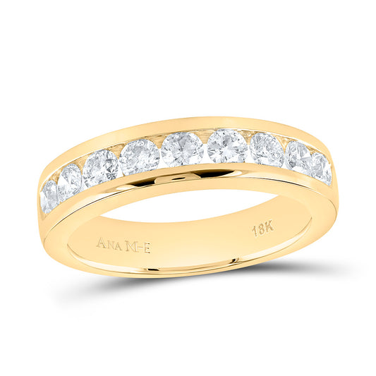 18K Yellow Gold 7/8 Cttw Natural Diamond Ana M Elite Fashion Ladies Band