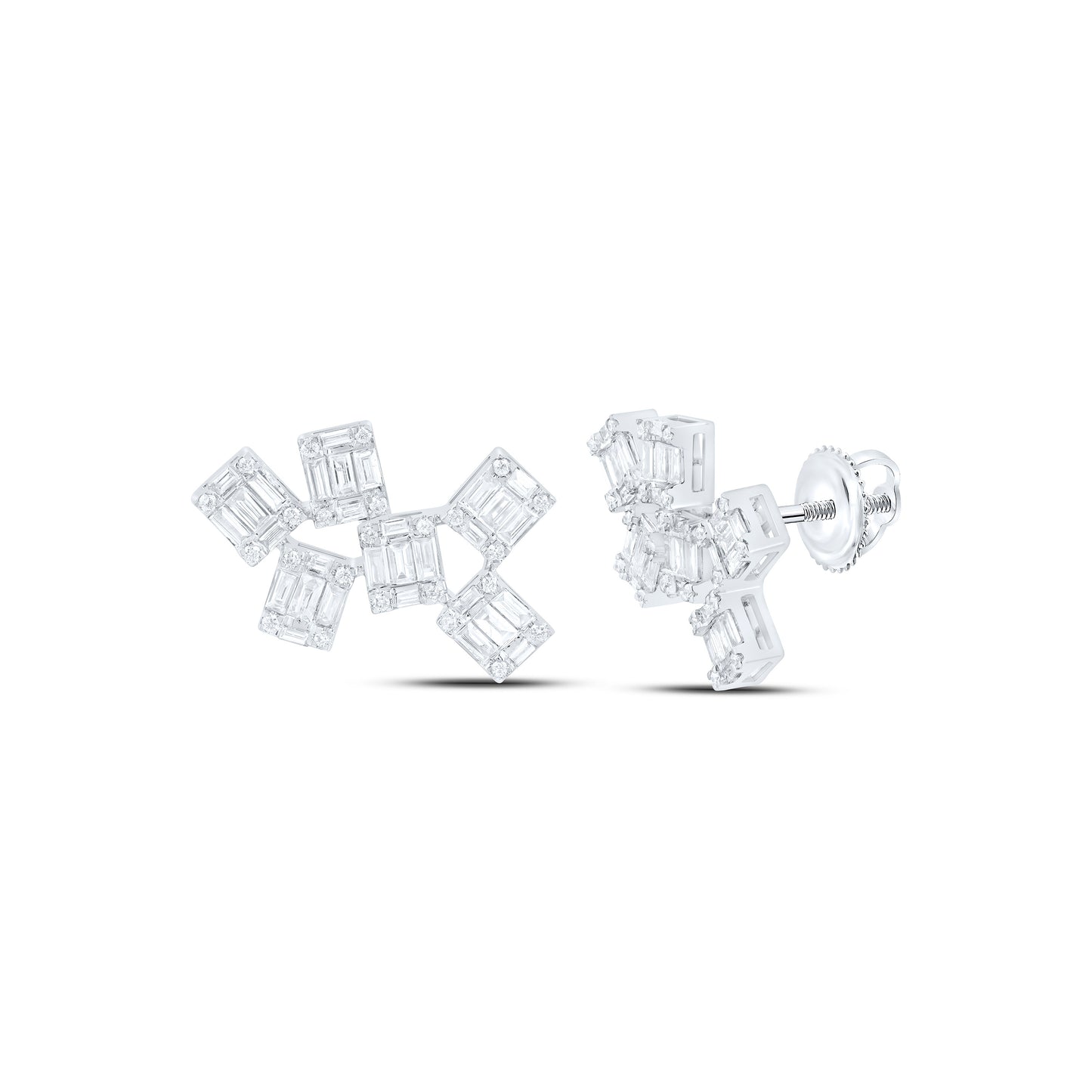 14K Yellow Or White Gold 1 1/5Ctw Natural Diamond Ana M Fashion Earring