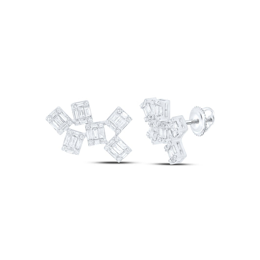14K Yellow Or White Gold 1 1/5Ctw Natural Diamond Ana M Fashion Earring