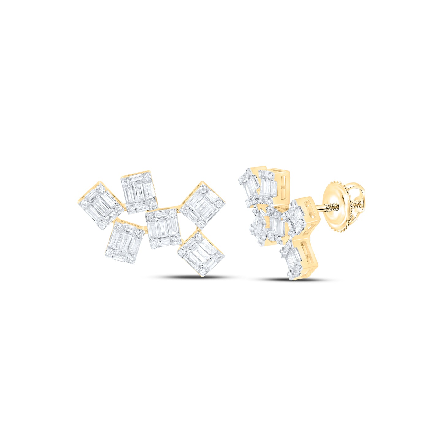 14K Yellow Or White Gold 1 1/5Ctw Natural Diamond Ana M Fashion Earring