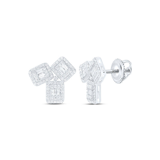14K Yellow Or White Gold 7/8Ctw Natural Diamond Ana M Fashion Earring