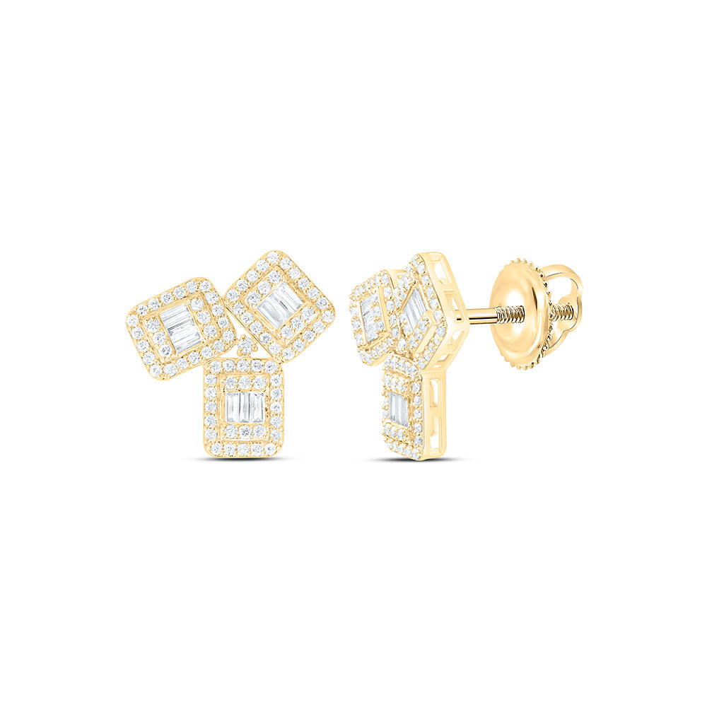 14K Yellow Or White Gold 7/8Ctw Natural Diamond Ana M Fashion Earring