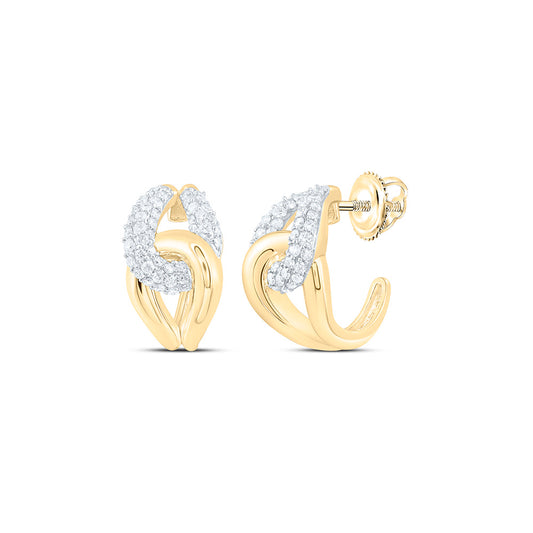 14K Yellow Gold 1/2Ctw Natural Diamond Ana M Fashion Earring