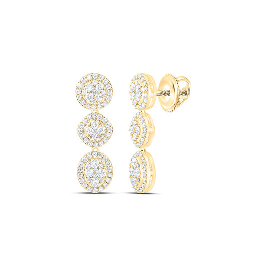 14K Yellow Or White Gold 1Ctw Natural Diamond Ana M Fashion Dangling Earring