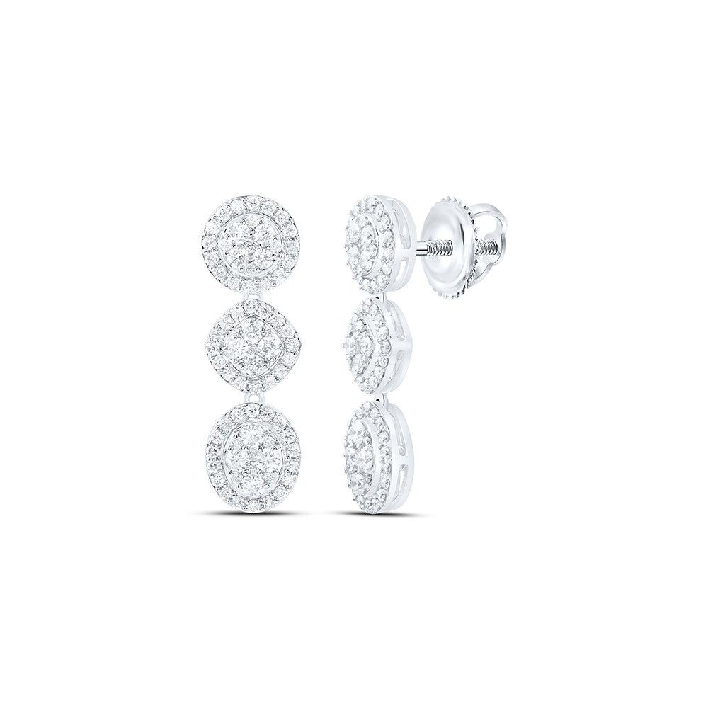14K Yellow Or White Gold 1Ctw Natural Diamond Ana M Fashion Dangling Earring