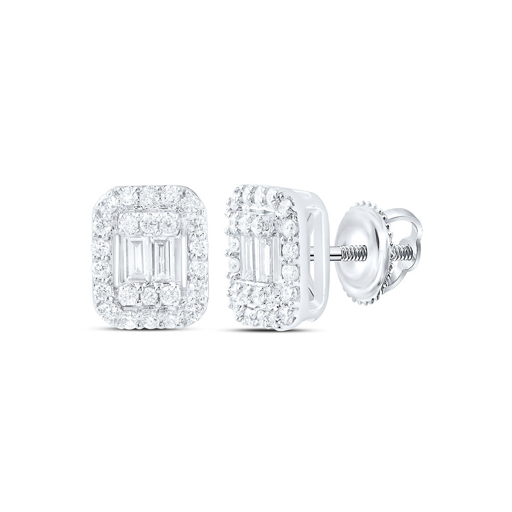 14K Yellow Or White Gold 1/4Ctw Natural Diamond Ana M Fashion Emerald Earring