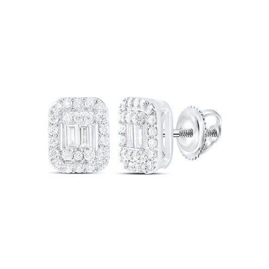 14K Yellow Or White Gold 1/4Ctw Natural Diamond Ana M Fashion Emerald Earring
