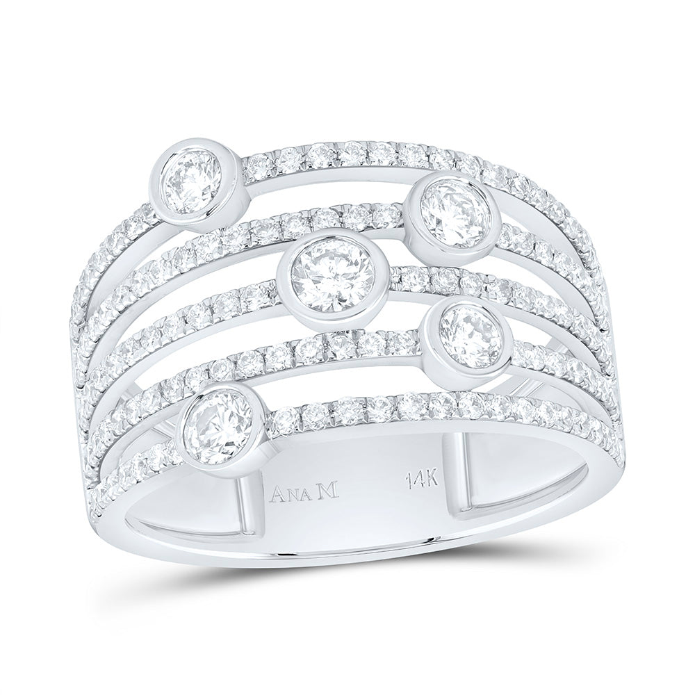 14K Yellow Gold 1Ctw Natural Diamond Ana M Fashion Ring
