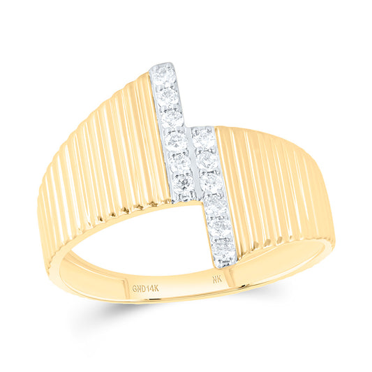 14K Yellow Gold 1/6Ctw Natural Diamond Fashion Ring
