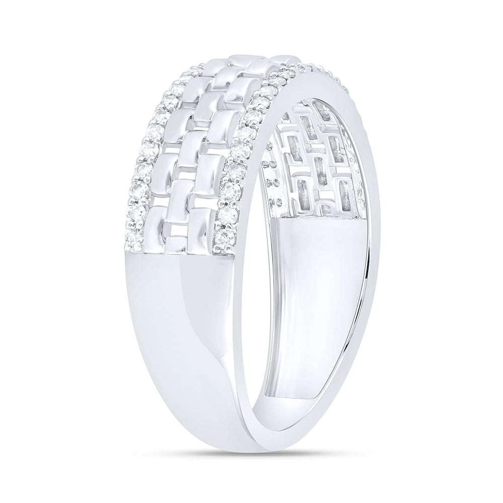 10K Yellow Gold 3/8 Cttw Natural Diamond Mens Band