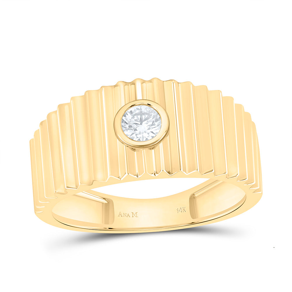 14K Yellow Gold 1/5Ctw Natural Diamond Ana M Fashion Ring