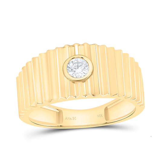14K Yellow Gold 1/5Ctw Natural Diamond Ana M Fashion Ring