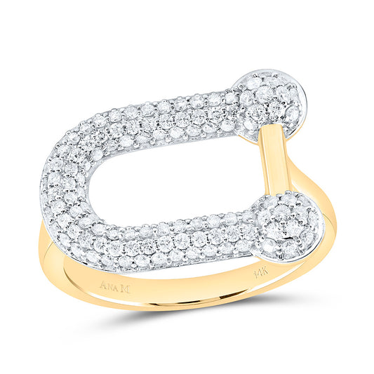 14K Yellow Gold 5/8Ctw Natural Diamond Ana M Fashion  Ring