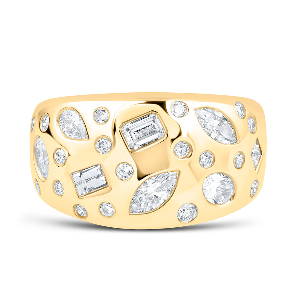 14K Yellow Gold 1 1/2Ctw Natural Diamond Ana M Fashion Ring