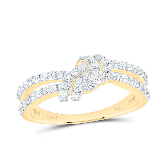14K Yellow Gold 1/2Ctw Natural Diamond Ana M Fashion Knot Ring