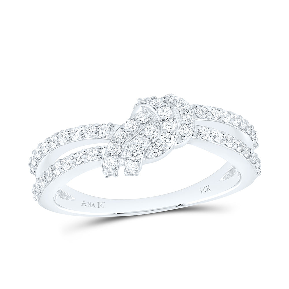 14K Yellow Gold 1/2Ctw Natural Diamond Ana M Fashion Knot Ring