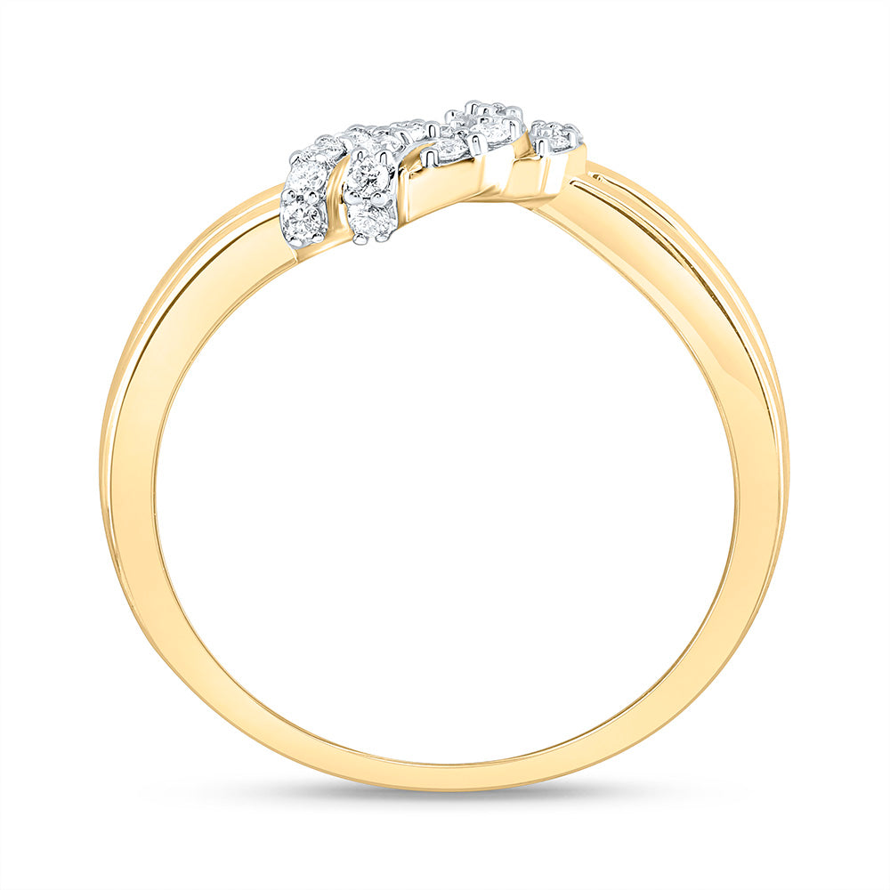 14K Yellow Gold 1/5Ctw Natural Diamond Ana M Fashion Knot Ring