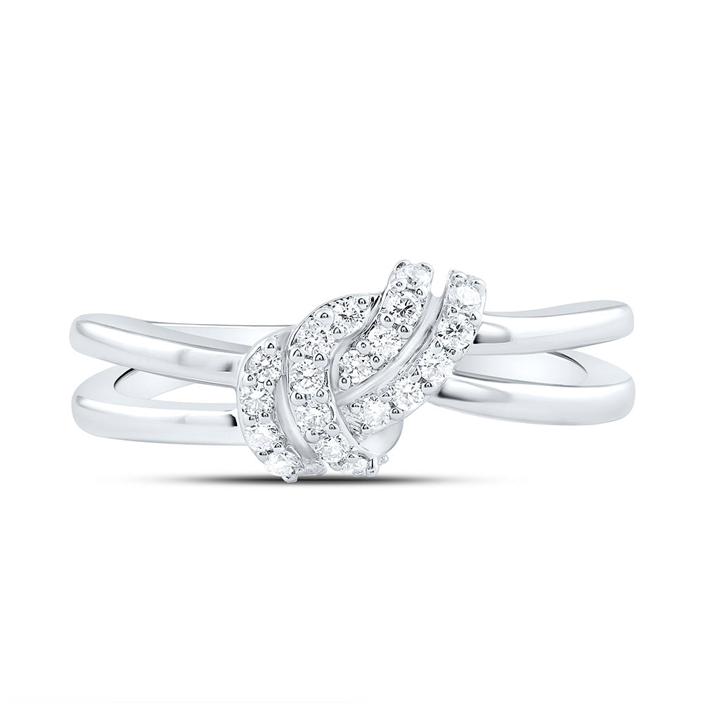 14K Yellow Gold 1/5Ctw Natural Diamond Ana M Fashion Knot Ring