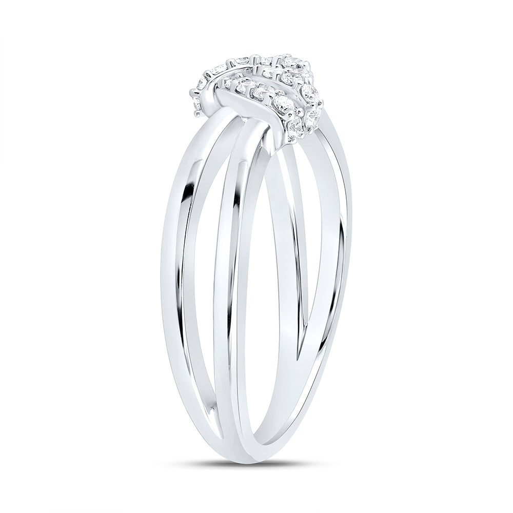 14K Yellow Gold 1/5Ctw Natural Diamond Ana M Fashion Knot Ring