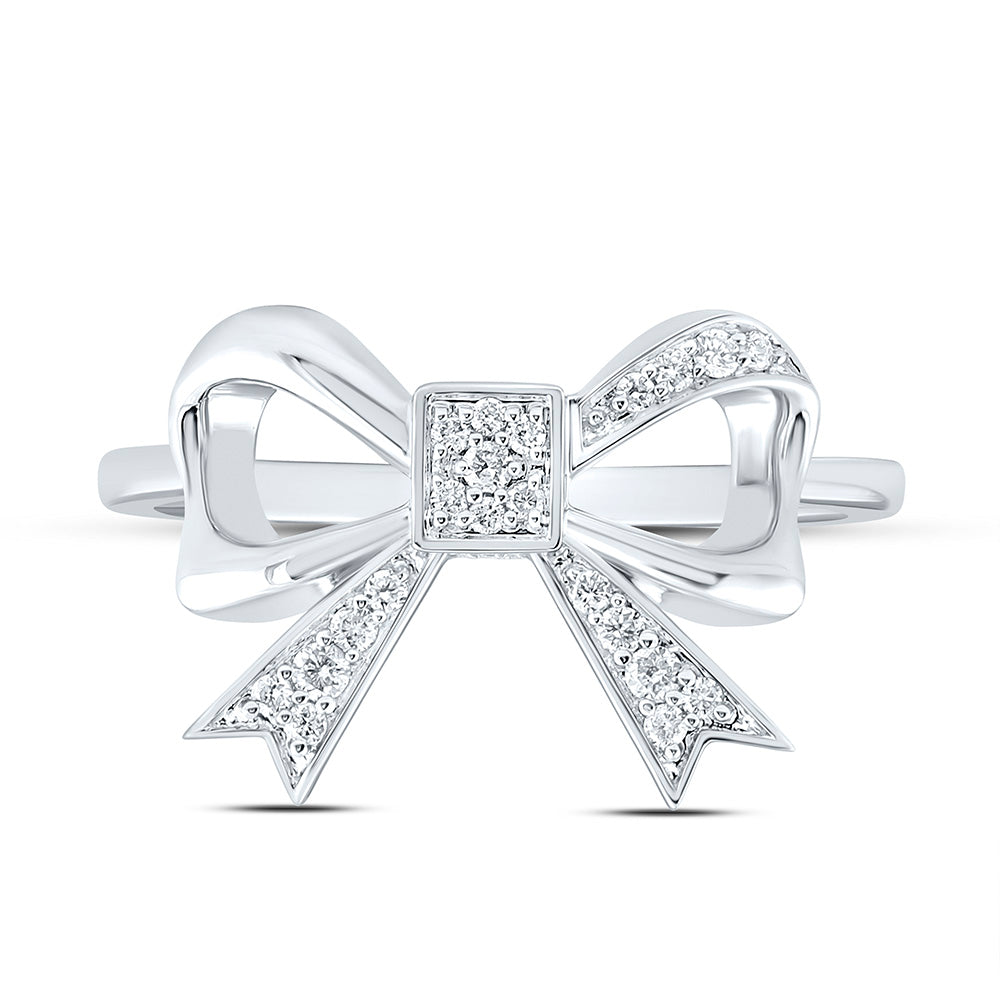 10K Yellow Gold 1/8Ctw Natural Diamond Cn Fashion Bow Ring