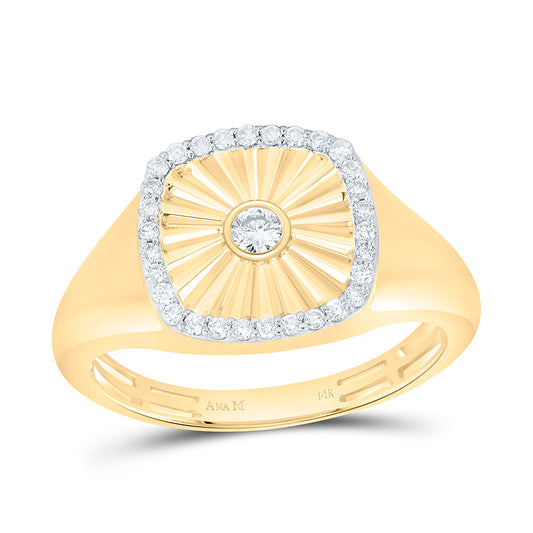 14K Yellow Gold 1/4Ctw Natural Diamond Ana M Fashion Cushion Ring