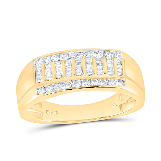 10K Yellow Gold 1/2Ctw Natural Diamond Mens Ring