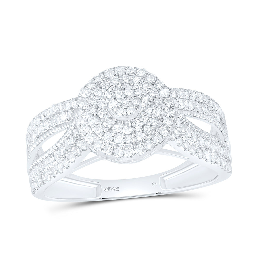 Sterling Silver 5/8Ctw Natural Diamond P1 Gift Round Ring