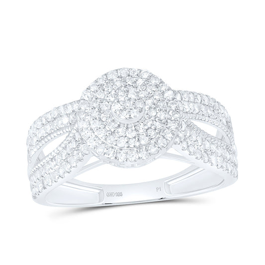 Sterling Silver 5/8Ctw Natural Diamond P1 Gift Round Ring