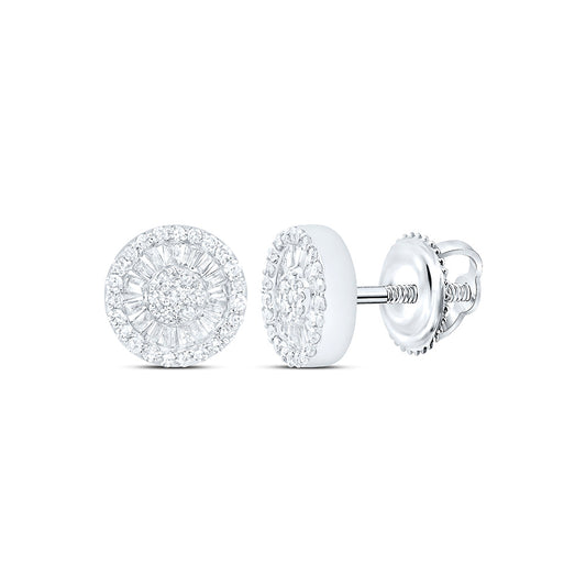 10K Yellow Or White Gold 3/8Ctw Natural Diamond Fashion Round Earring