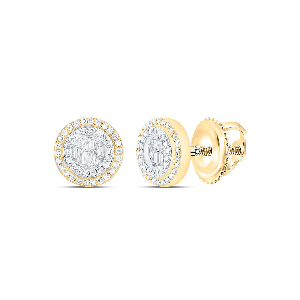 10K Yellow Or White Gold 1/3Ctw Natural Diamond Fashion Round Earring