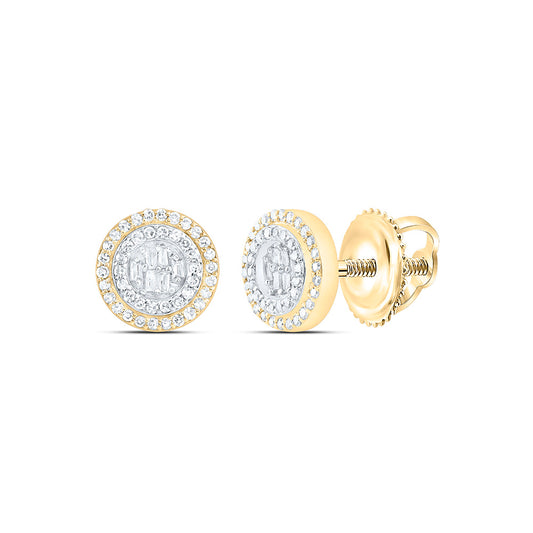 10K Yellow Or White Gold 1/3Ctw Natural Diamond Fashion Round Earring