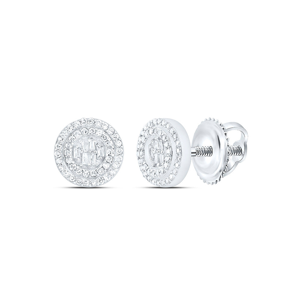 10K Yellow Or White Gold 1/3Ctw Natural Diamond Fashion Round Earring