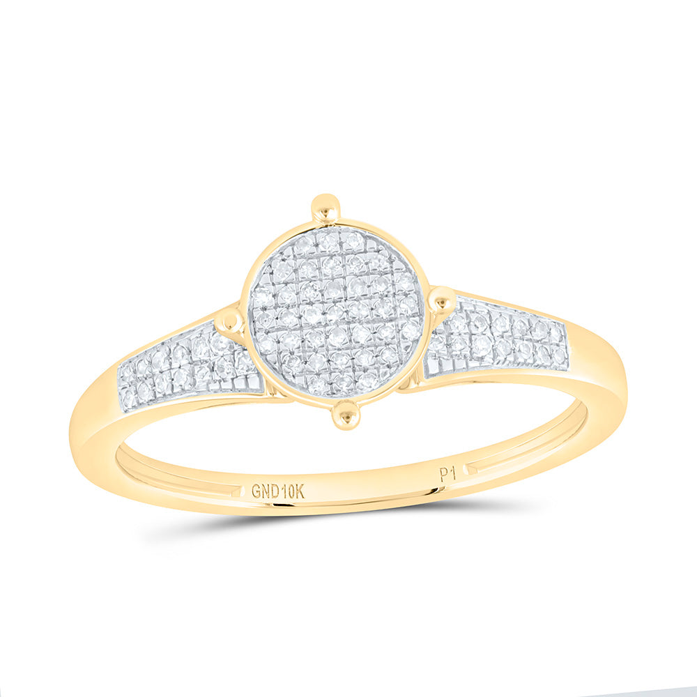 10K Yellow Gold 1/8Ctw Natural Diamond P1 Gift Round Ring