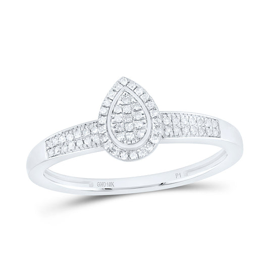 10K Yellow Gold 1/8Ctw Natural Diamond P1 Gift Pear Ring