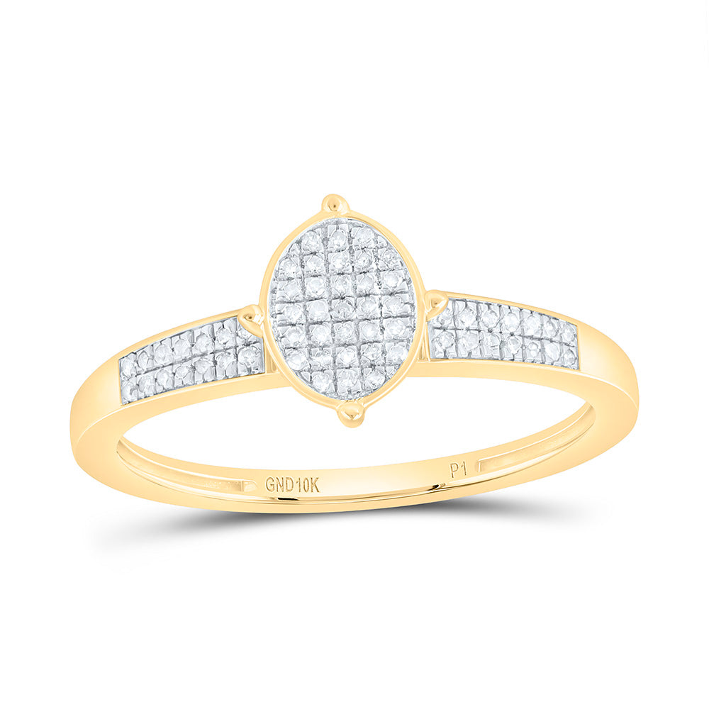 10K Yellow Gold 1/8Ctw Natural Diamond P1 Gift Oval Ring