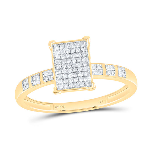 10K Yellow Gold 1/6Ctw Natural Diamond P1 Gift Emerald Ring